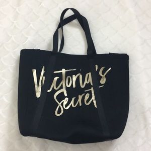 Victoria’s Secret tote bag.